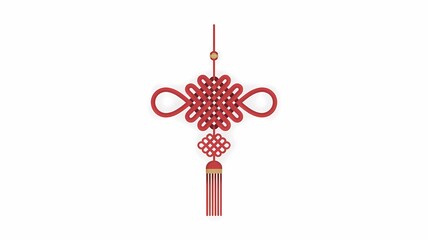 Obraz premium Chinese New Year Red Knot Ornament Vector Illustration For Asian Festival Decorations
