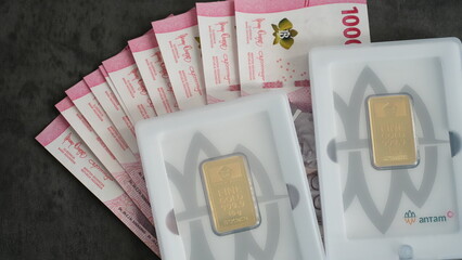 Gold bars for investment, produced by PT Aneka Tambang Indonesia 