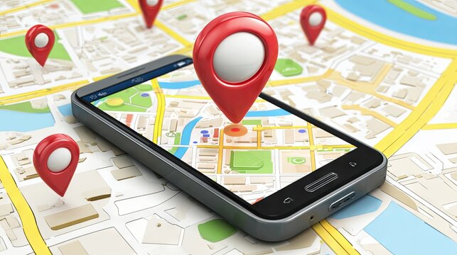 GPS shows the route to reach a specific location
