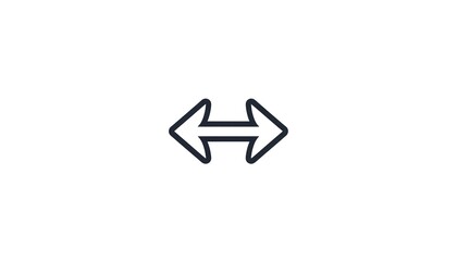 A simple black arrow icon pointing in two directions on a white background