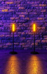Two Black Candles with Warm Glow on Dark Textured Wall