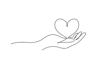 Fototapeta premium Valentine’s Day Hearts & Love Symbols One Line Art | Continuous Single Line Heart Drawings, Minimal Romantic Clipart