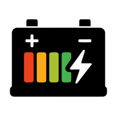 Car battery icon with power indicator