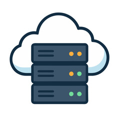 Obraz premium Cloud computing icon with server