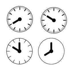 Set of vector clock illustration collection