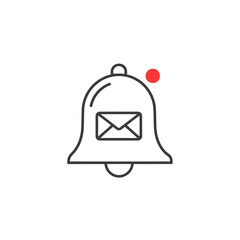 Obraz premium Notification bell with envelope icon