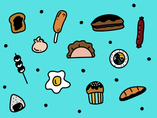 Doodle Food Fun Pattern