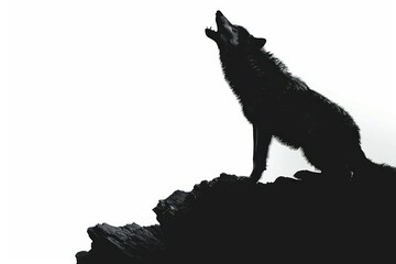 Fototapeta premium Silhouette Illustration of wolf silhouette wildlife animal.