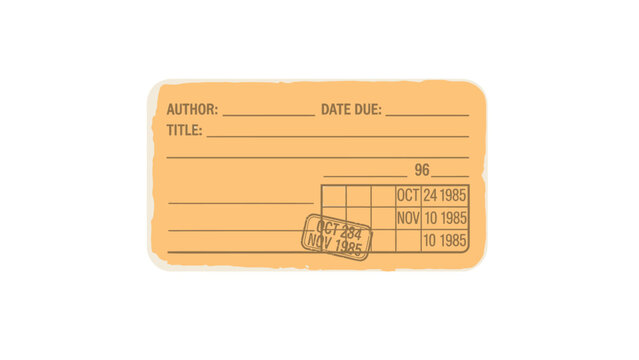 Vintage library card with date stamps and author title fields.