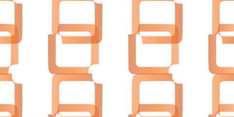 Orange Rounded Square Pattern Background With Seamless Geometric Frames For Modern Design