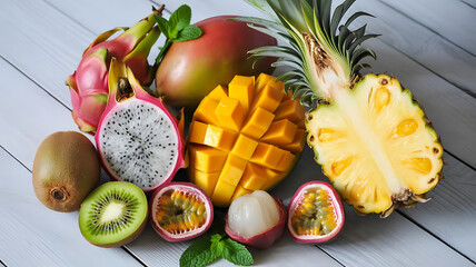 Healthy fruits on the table image