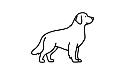 Fototapeta premium Vector illustration of a dog with a bone in a simple animal silhouette style