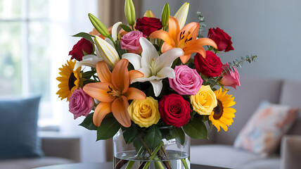 bouquet of tulips in a vase image