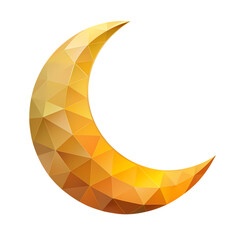 Golden Crescent Moon A LowPoly Celestial Design