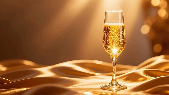 ChampagneGlassinWarm,ElegantGlow