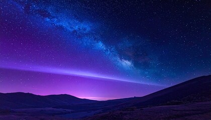 Abstract deep blue landscape with glowing light horizon, soft gradients, dreamy atmosphere, modern cinematic background