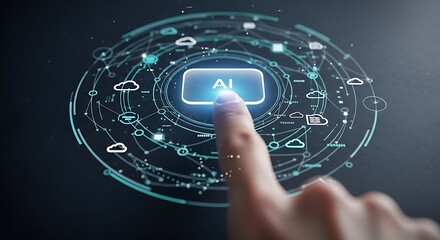 Artificial intelligence interface with futuristic design elements