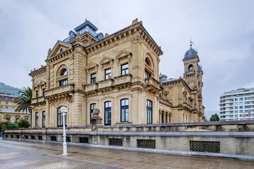 Exterior Side View of San Sebastian City Hall (Ayuntamiento), Spain, Eclectic Architecture