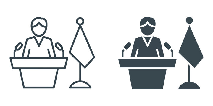 Mayor vector icon sign symbol for local government and city administration concepts, professional flat silhouette illustration