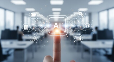 Artificial intelligence technology interface in modern office