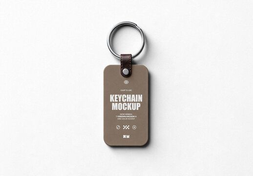 Leather Keychain Mockup