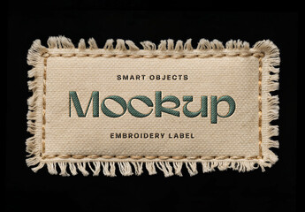 Fringe Embroidery Label Mockup