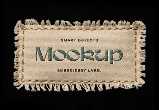 Fringe Embroidery Label Mockup