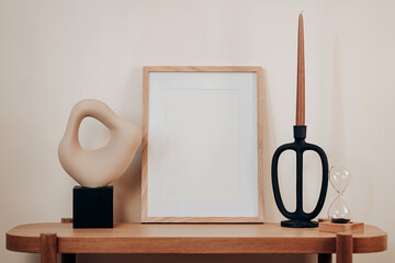Boho Style Organic Table Setting, Calm Monochrome Arrangement Featuring Natural Textures And Elements