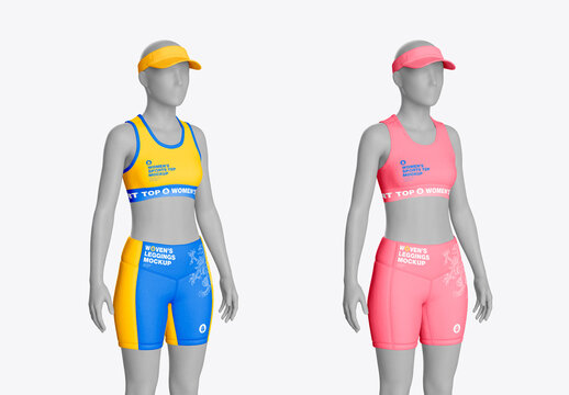 Female Sports Set Angle Visor Template