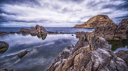 Natural Swimming Pools and Rocky Coast at Porto Moniz, Madeira, Portugal, Europe