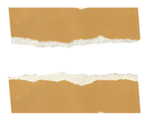 Torn paper pieces set. Light beige shapes with jagged uneven edges. Ripped different paper 