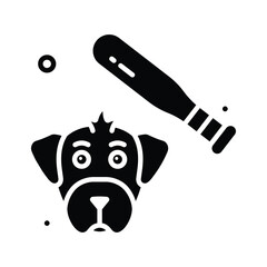 A handy glyph icon of animal cruelty, abuse and animal rights violations