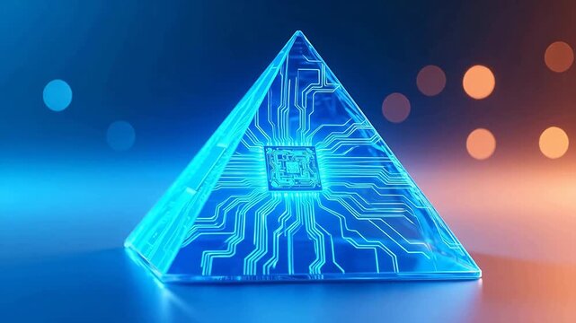 TransparentBluePyramidwithCircuitPattern