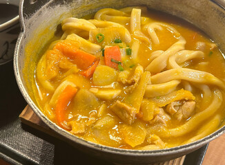 かぼちゃほうとう風鍋焼きうどん