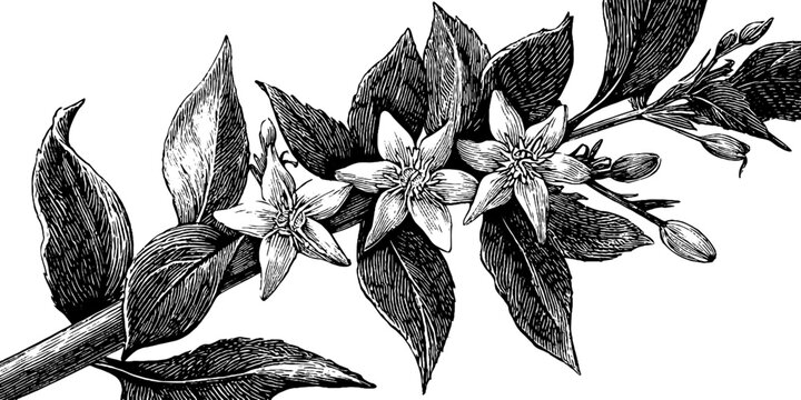 Beth root medicinal plant engraving from the 19th century