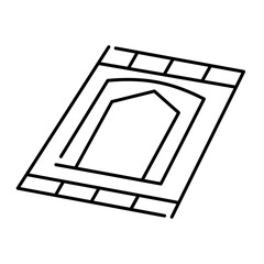 prayer mat outline icon