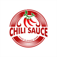 Red Chili hot spicy logo label sticker design sauce product,spicy food and snack