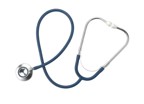 Blue and silver stethoscope medical isolated on a transparent background