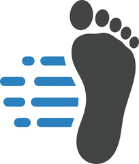 Footstep Motion Speed Icon Vector