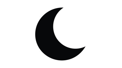 Simple black crescent moon icon against a plain white background © Rabbi
