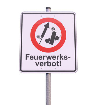 Verkehrszeichen - Verbot - Tafel - Feuerwerksverbot - Freisteller