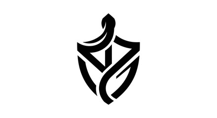 Obraz premium Abstract sword and shield emblem