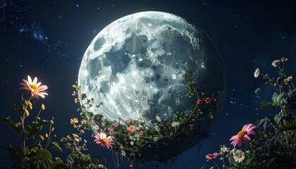 Lune entour&eacute;e de lianes g&eacute;antes