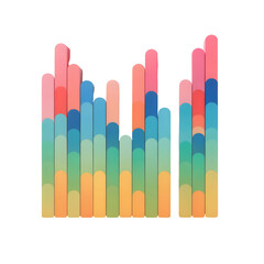 Obraz premium Abstract Colorful Sound Waves Bar Chart Graphic Isolated on Transparent Background