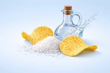 Salted Chips with Splashing Water
