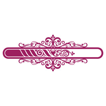 Elegant purple decorative frame with intricate floral patterns isolated on a transparent background