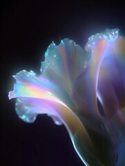 Obraz premium Close-up of a flower with a dark background. the flower is in focus, while the background is blurred, creating a sense of depth and dimension.