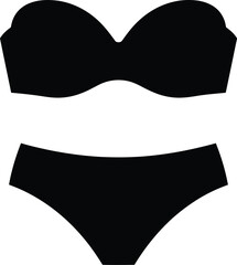 Bikini Swimsuit Silhouette Vector Icon