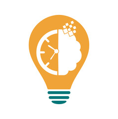 smart time logo design template bulb shape