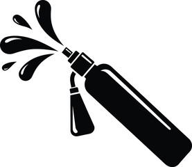 Fire Extinguisher Spray Silhouette Vector Illustration